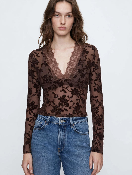 TOP IN VELLUTO DEVORÉ