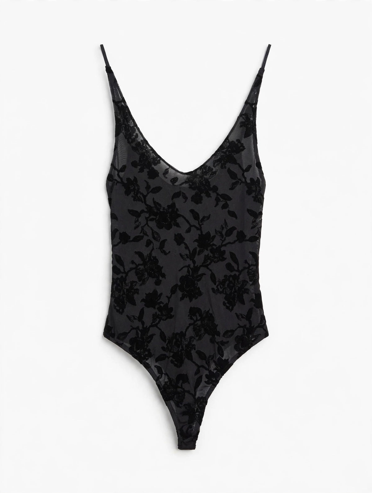 BODY IN VELLUTO BURNOUT FLOREALE