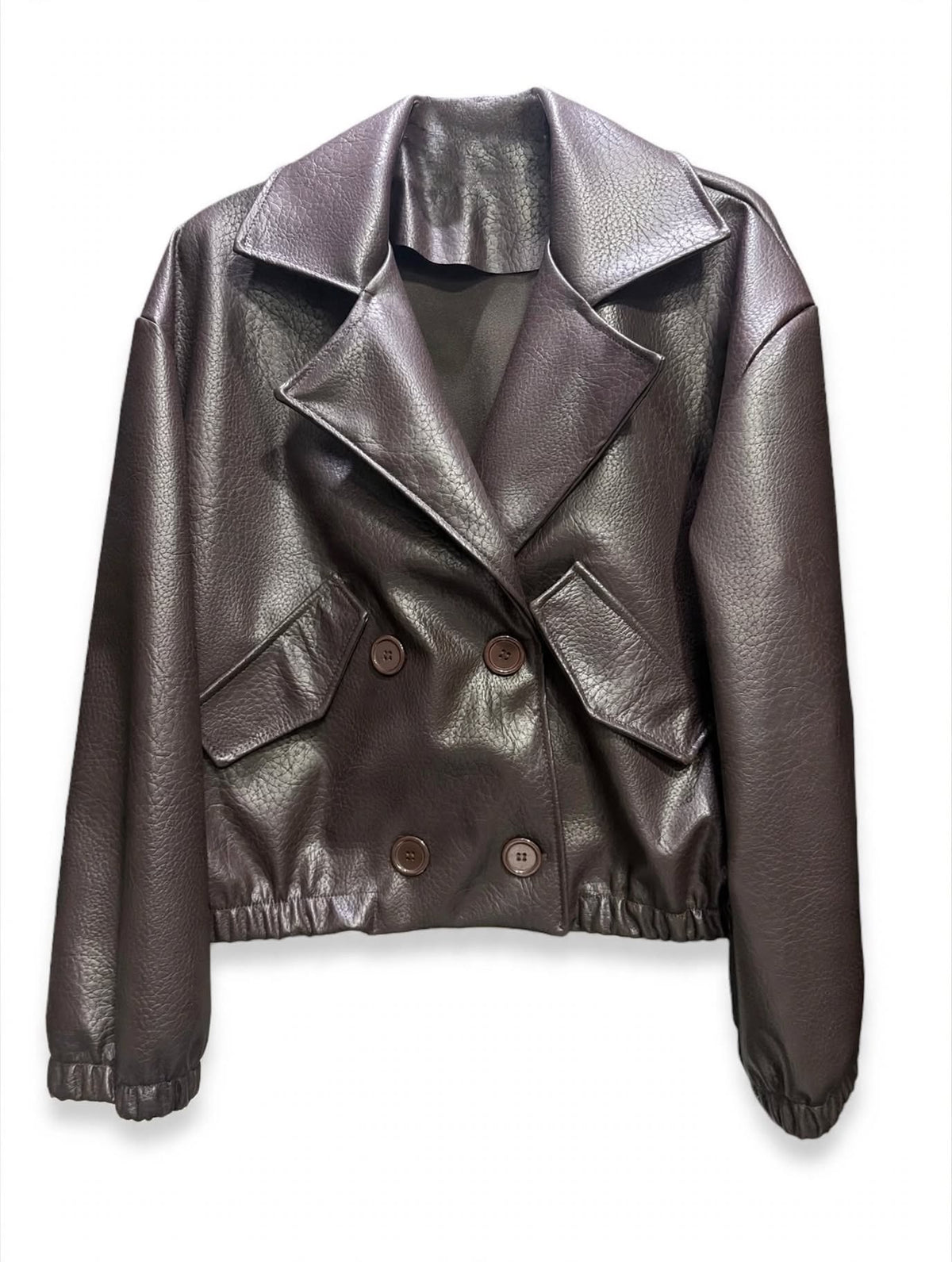 Bomber in ecopelle oversize