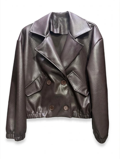 Bomber in ecopelle oversize