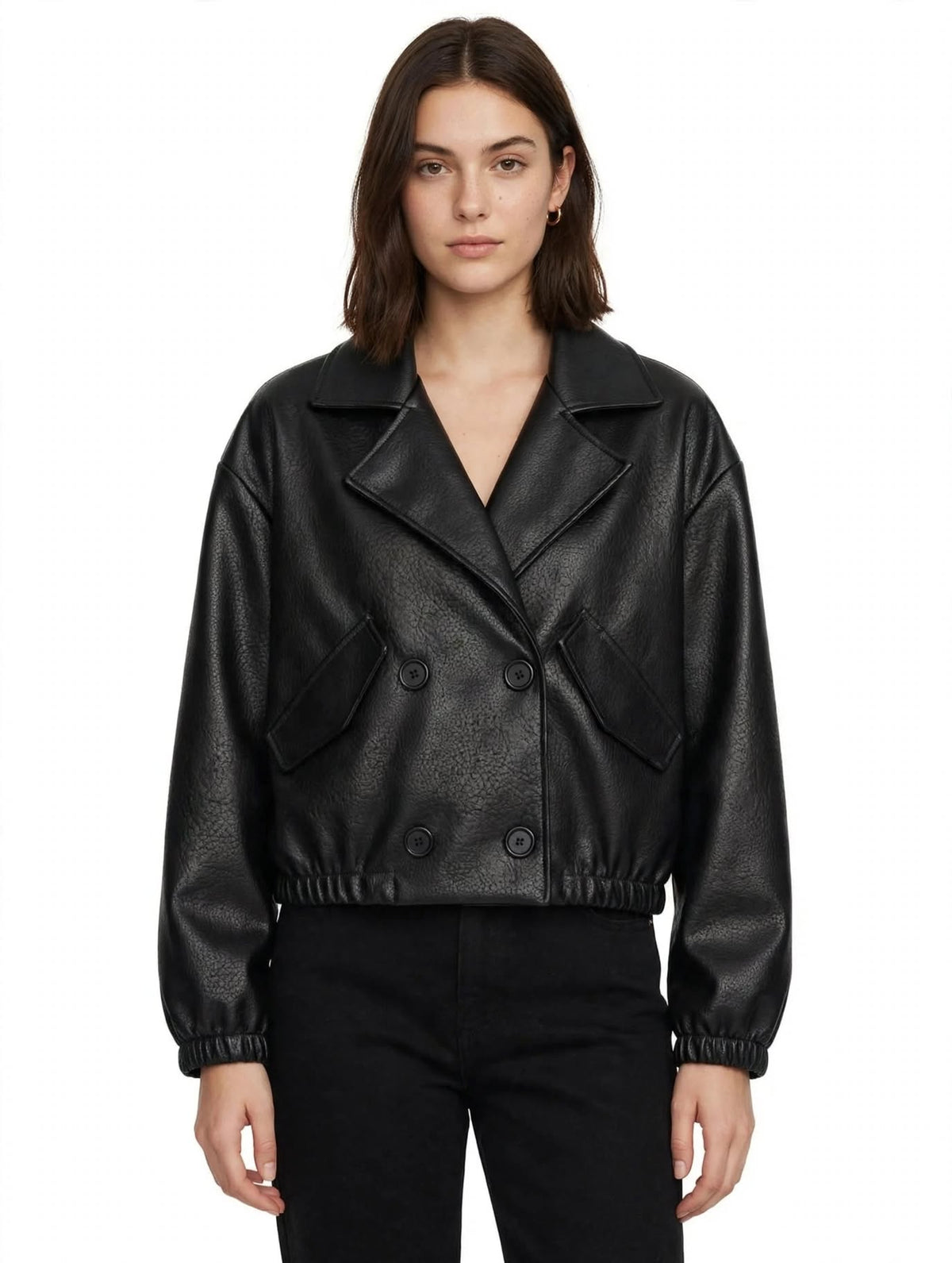 Bomber in ecopelle oversize