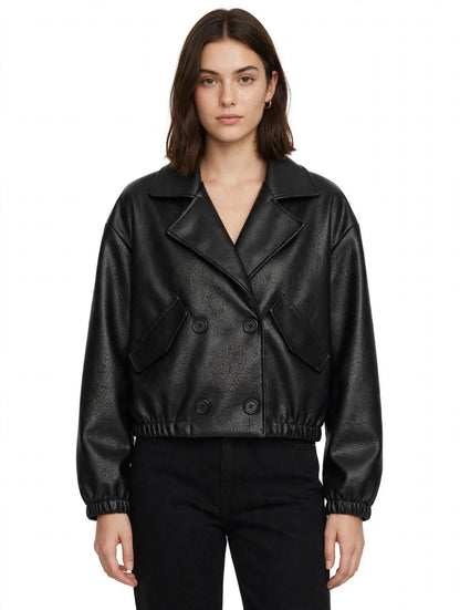 Bomber in ecopelle oversize