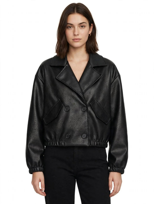Bomber in ecopelle oversize
