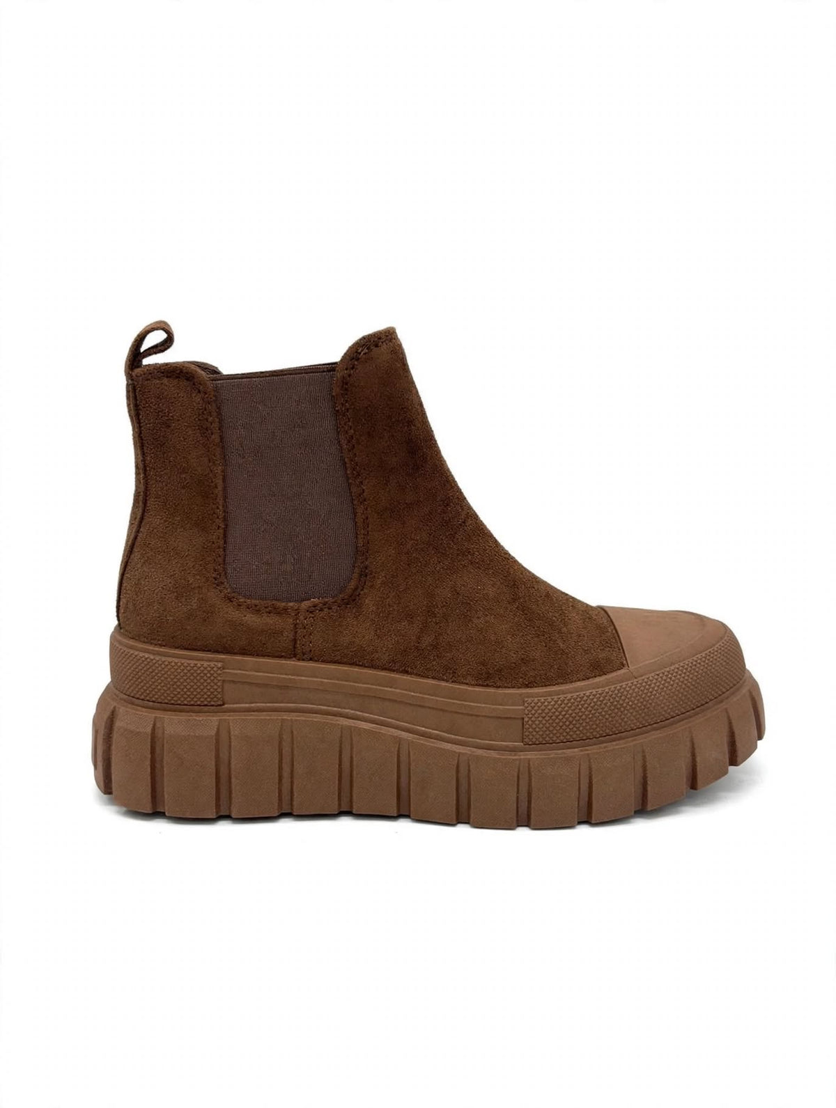 Stivaletto Chelsea Platform in Camoscio Nero