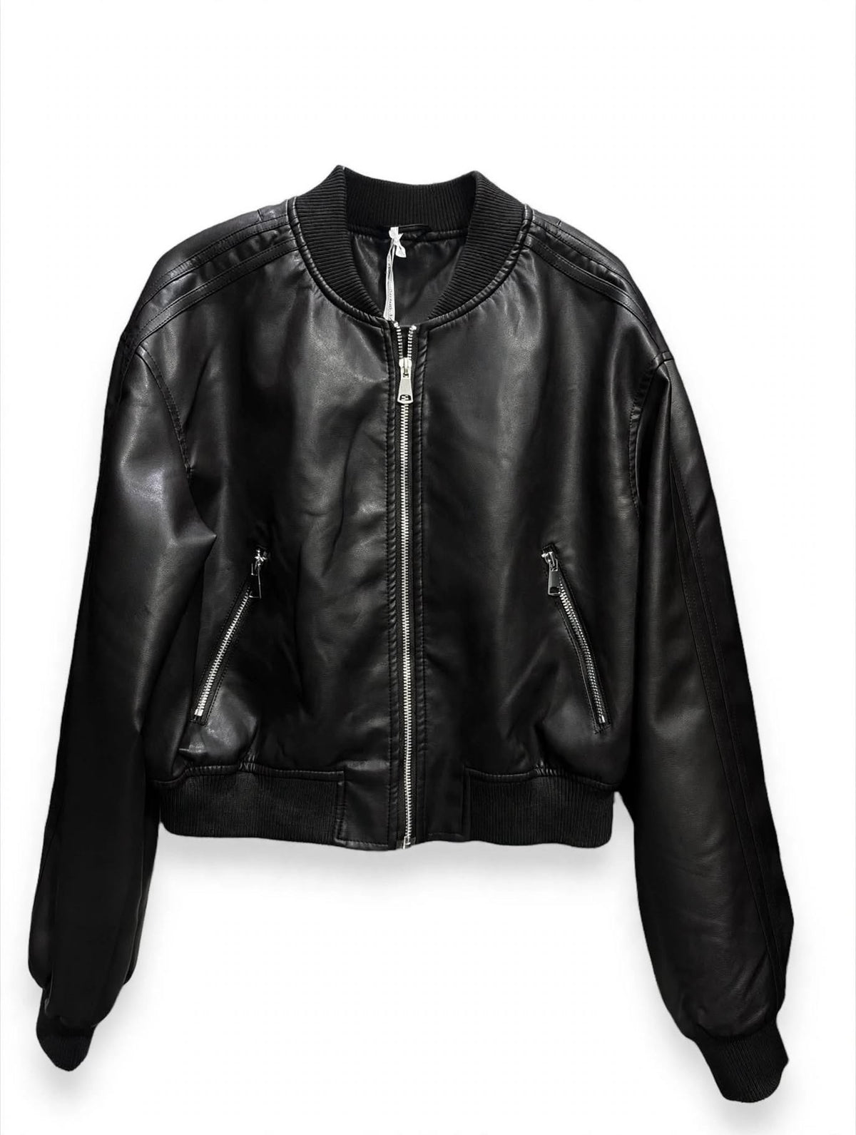 Bomber cropped in ecopelle