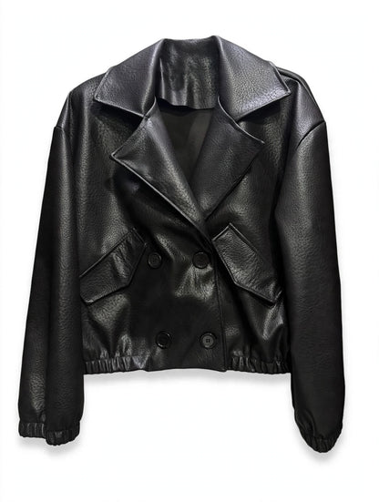 Bomber in ecopelle oversize