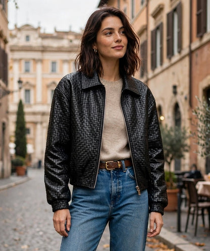 GIACCA BOMBER ITRECCIATA