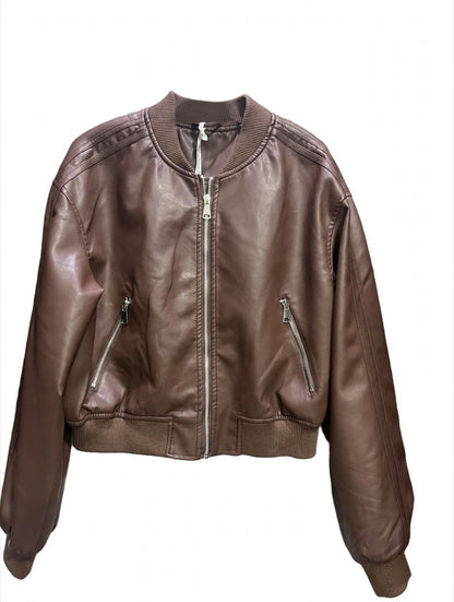 Bomber cropped in ecopelle