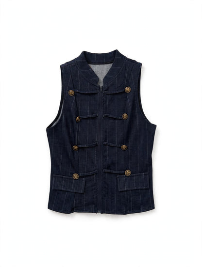 COORDINATO GESSATO BLU NAVY
