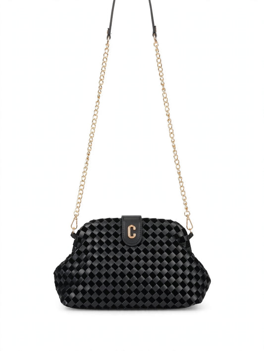 CLUTCH INTRECCIATA NERA